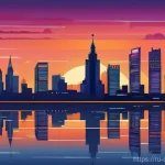Home 18 일러스트레이터 고급 기능 - **Moscow Cityscape Vector Art at Sunset:**
"A stunning vector art illustration of a Moscow citys...